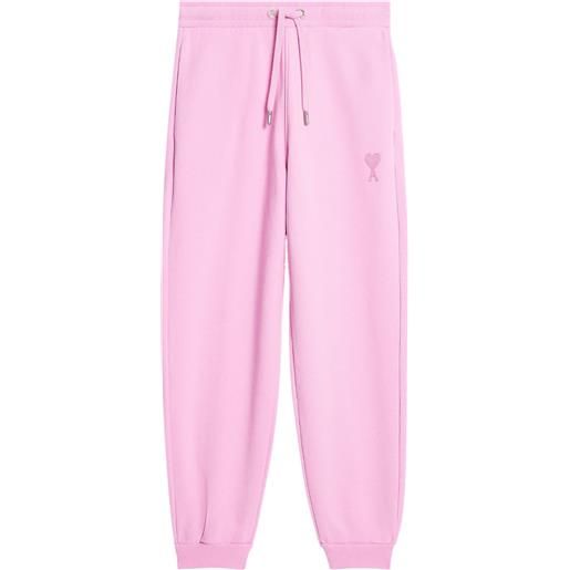 AMI Paris pantaloni sportivi con ricamo - rosa