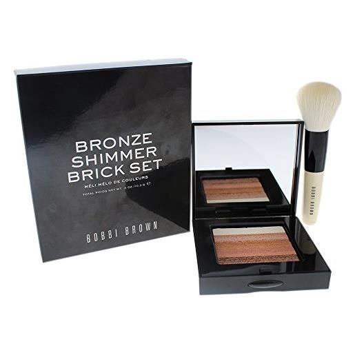 Bobbi Brown bronze shimmer brick set: bronze shimmer brick compact + mini face blender brush ( limited edition ), 2pcs