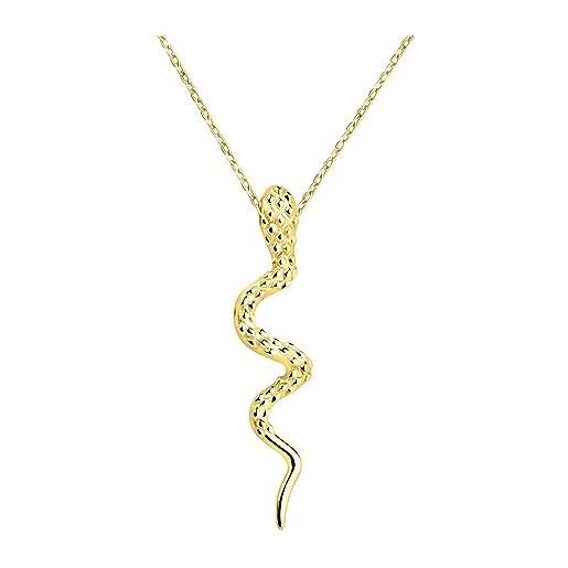 Sofia Milani - collana da donna in argento 925 - placcata in oro - ciondolo serpente - n0681