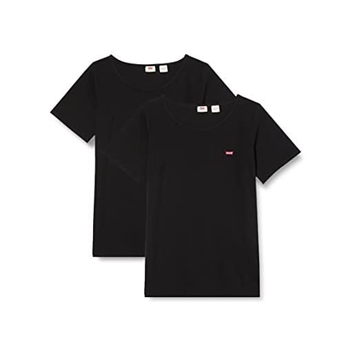 Levi's pl 2 pack tee pl 2 pack tee white + m, t-shirt donna, pl 2 pack tee white + & mineral black, 3 xx