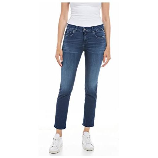 REPLAY jeans donna faaby slim fit super elasticizzati, blu (dark blue 007), w26 x l30
