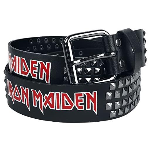 Iron Maiden logo - gürtel unisex cintura nero 105 cm poliuretano