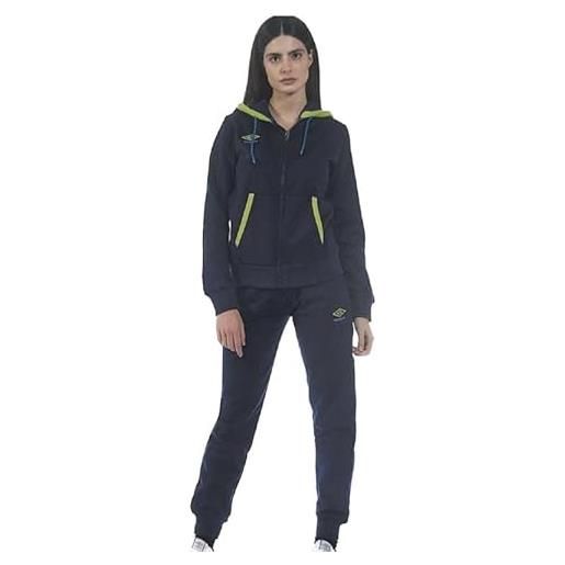 Umbro tuta donna in felpa full zip con cappuccio art. 32127 (s, navy)