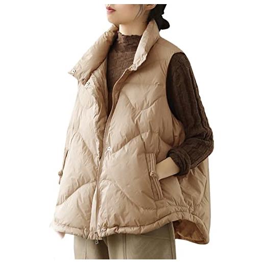 Fulidngzg piumino donna 100 grammi, corto trapuntino piumini caldo elegante giacca mezza stagione micropile giubbotto senza maniche ecologica piumino smanicato leggero invernale