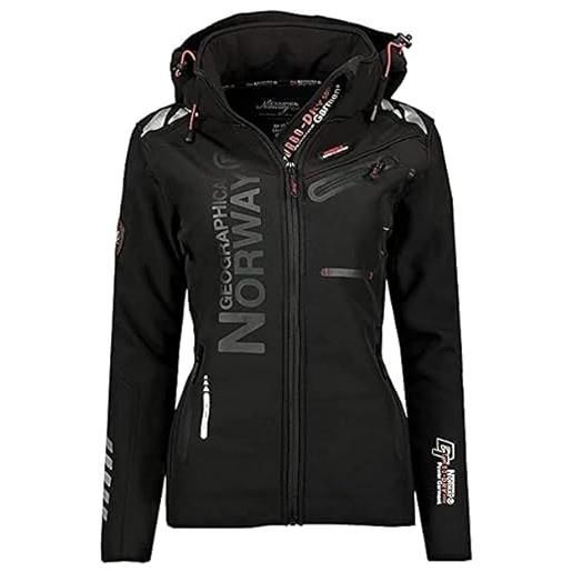 GEO NORWAY geographical norway giacca/softshell donna, giubbotto antivento resistente e impermeabile - giaccone con cappuccio outdoor lady (m)