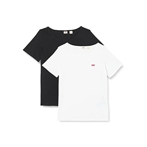 Levi's pl 2 pack tee plus 2 pack tee white g, t-shirt donna, 2 pack tee white+/starstruck heather, 1 x