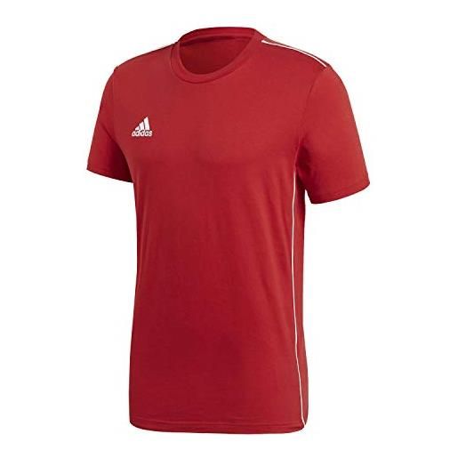 adidas core 18 tee, t-shirt bambino, power red/white, 128