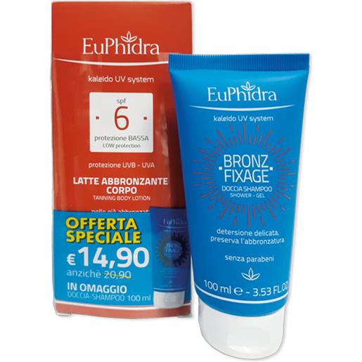 EUPHIDRA uv system latte 6 corpo 150 ml + doccia bronz 100 ml