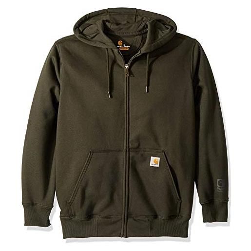 Carhartt rain defender paxton-felpa con cappuccio e zip frontale, torba, medium uomo