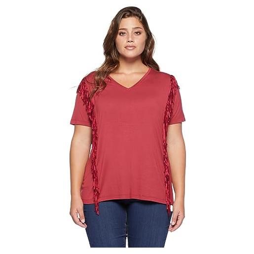 FIORELLA RUBINO: t-shirt con frange laterali rosso. Xl stagione autunno inverno 2023