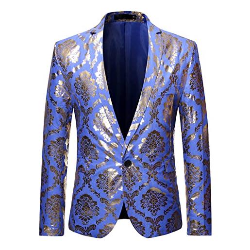 sutelang lurryly abito da sera di fiori di lusso per gli uomini casual tinta unita huat gamma giacca caso ballo giacca blazer uomo regular, blu, xl