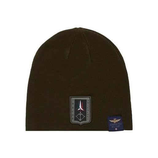 Aeronautica Militare cappello cu036 cuffia in maglia verde militare berretto toque con patch frecce tricolori taglia l