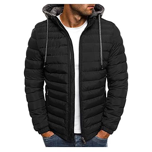 KAGAYD cappotto uomo invernale corto leggero ripiegabile giacca invernale giacca mezza stagione tasca con cappuccio cappotto piumino caldo antivento giubbotto trapuntato giubbotto invernale
