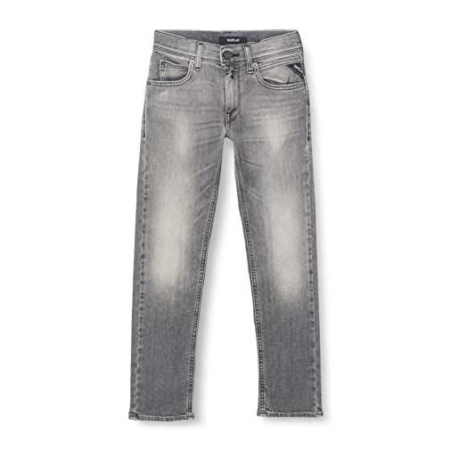 REPLAY sb9050 super stretch denim jeans, black 098, 14 años bambini e ragazzi
