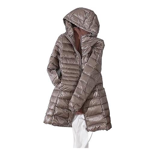 Fulidngzg giacca donna, outdoor 2023 trapuntata piumini lungo curvy elegante cappotto trekking slim fit giacca antivento taglie forti giubbotto invernale autunnale cotone