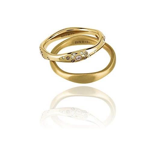 Breil anello donna collezione illusion con pietre multiple in crystal jewellery