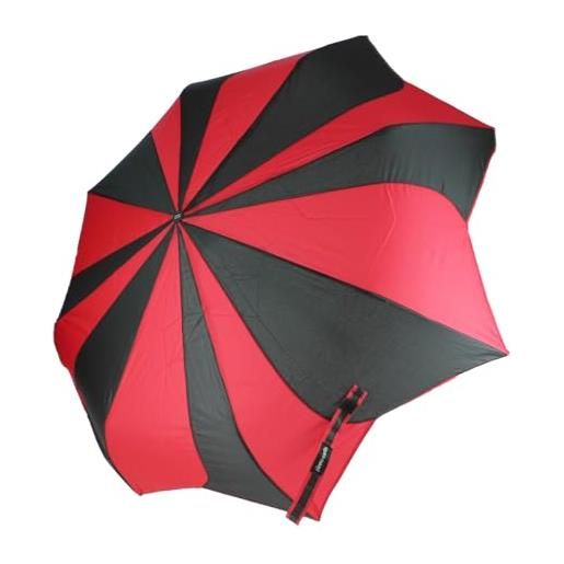 Pierre cardin ombrello tascabile con apertura automatica, colore: nero/rosso