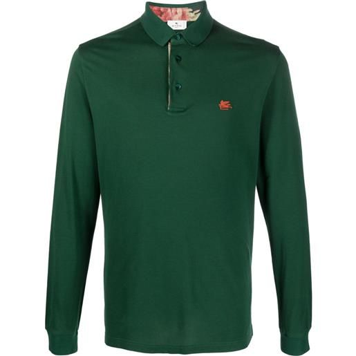 ETRO polo con motivo pegaso - verde