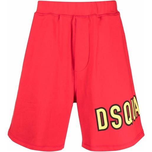 Dsquared2 shorts sportivi con stampa - rosso