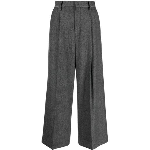 Yohji Yamamoto pantaloni spigati con pieghe - grigio