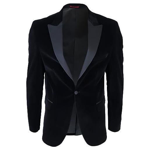 Infinity Leather uomo velluto nero cena smoking giacca blazer