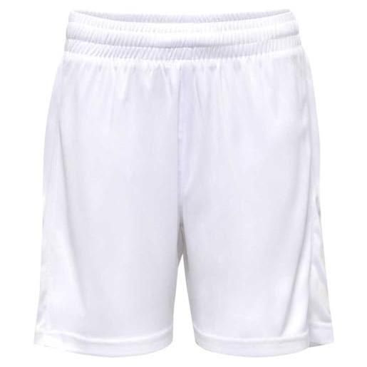 hummel hmlcore xk poly shorts kids pantaloncini, bianco/bianco, 116 unisex-bambini