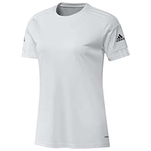 adidas squadra 21 short sleeve jersey t-shirt, white/white/black, xxs donna