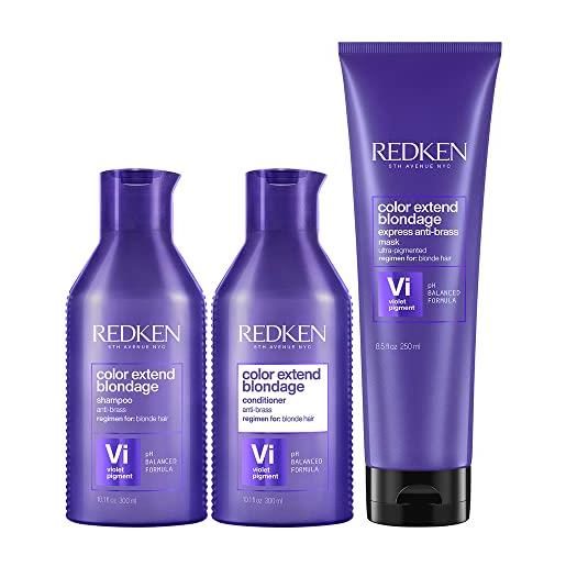 Redken color extend blondage kit antigiallo shampoo 300ml balsamo 300ml maschera 250ml