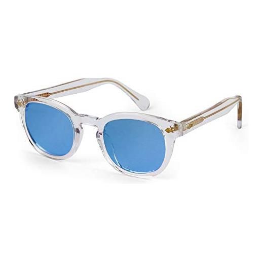 X-LAB xlab 8004 occhiali da sole stile moscot, 50mm, trasparente/azzurro, unisex