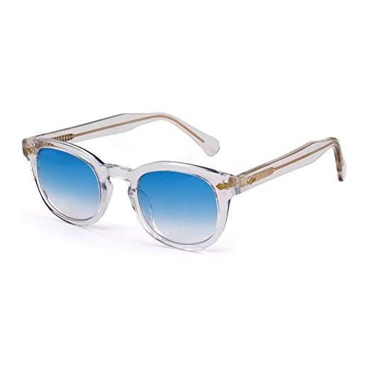 X-LAB xlab 8004 occhiali da sole stile moscot, 50mm, trasparente/azzurro sfumato, unisex