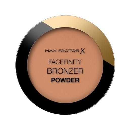 Max Factor facefinity bronzer powder, terra abbronzante dal finish satinato a lunga durata, 001 light medium