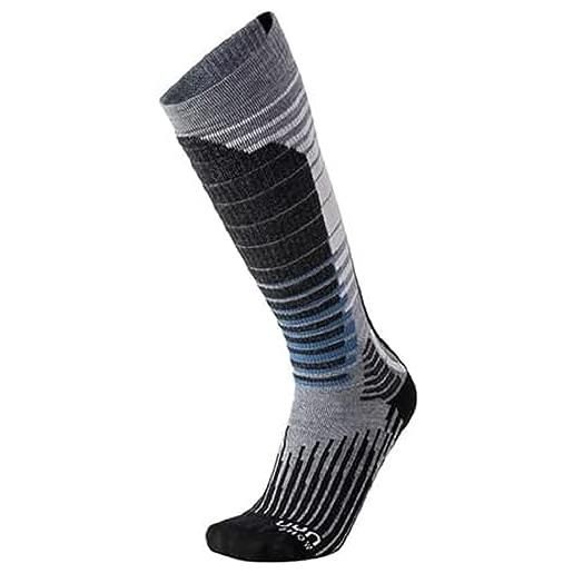 UYN man ski socks, calze da sci/snowboard uomo, light grey/black, 45/47