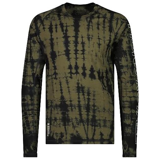 Mons Royale maglia a manica lunga temple garment dyed, olive tie dye, xl
