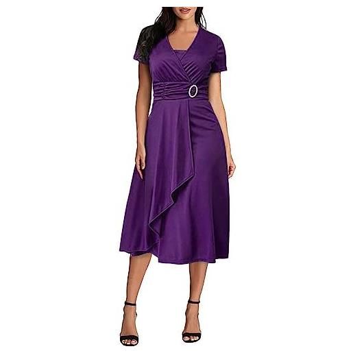 Cocila abiti longuette donna abito rosso e bianco vestito great gatsby abito verde donna elegante vestito donna lungo con spacco abito elegante argento offerte natale lampo (purple, m)