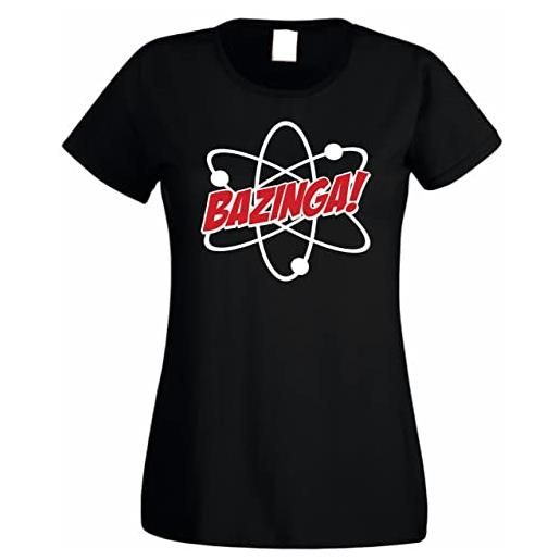 CHEIDEASTORE t-shirt sheldon bazinga atomo filled donna maglietta ispirata big bang theory (rosso, medium)