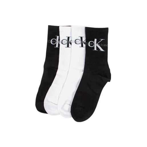 Calvin Klein 4 paia di calze corte da donna calzini a colori assortiti al 100% in cotone 701224131 (black combo-001)