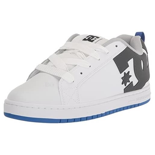 DC Shoes court graffik, scarpe da skateboard uomo, bianco grigio rosso, 47.5 eu