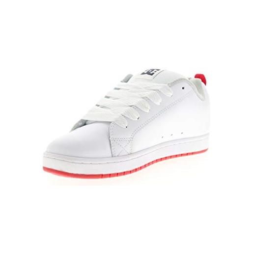 DC shoes court graffik, scarpe da skateboard uomo, bianco grigio rosso, 47.5 eu