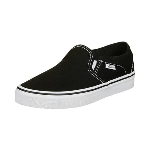 Vans asher, sneaker, donna, (canvas) black/white, 34.5 eu