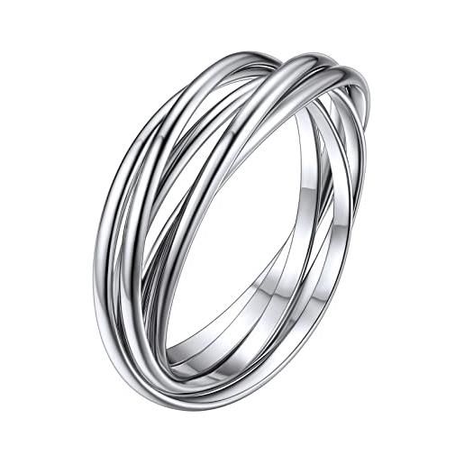 ChicSilver anelli argento 925 donna anello argento intrecciato anello uomo misura 25