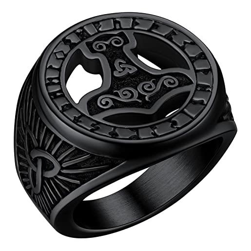 FaithHeart anello vichingo personalizzato da uomo valknut anello bussola con nodo celtico anello vichingo con confezione regalo per uomini ragazzi donne