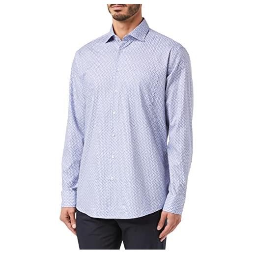 Seidensticker camicia a maniche lunghe regular fit maglietta, blu, 38 uomo