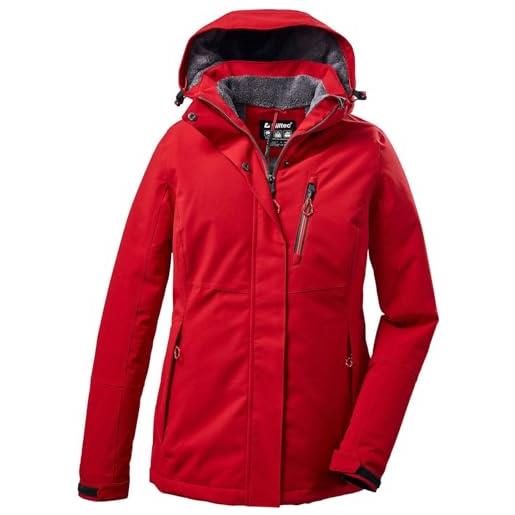 Killtec kow 140 wmn jckt giacca funzionale con cappuccio staccabile con zip donna, colore: rosso, 42