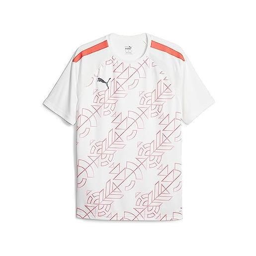 PUMA maglia grafica teamliga, maglietta da calcio uomo, orchidea a fuoco bianco, xl