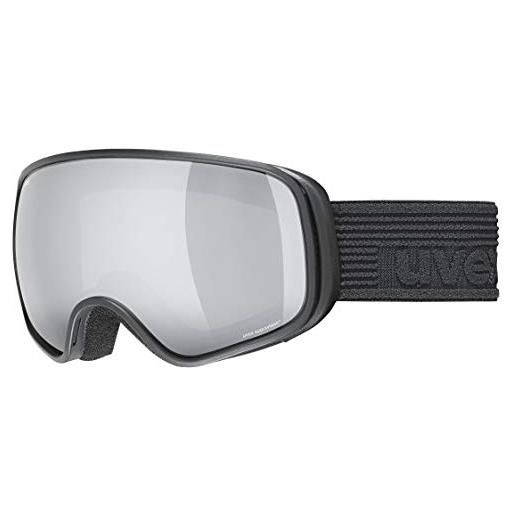Uvex scribble fm sph, occhiali da sci per bambini, senza distorsioni ottiche e appannamenti, vista senza distorsioni, black/silver-clear, one size