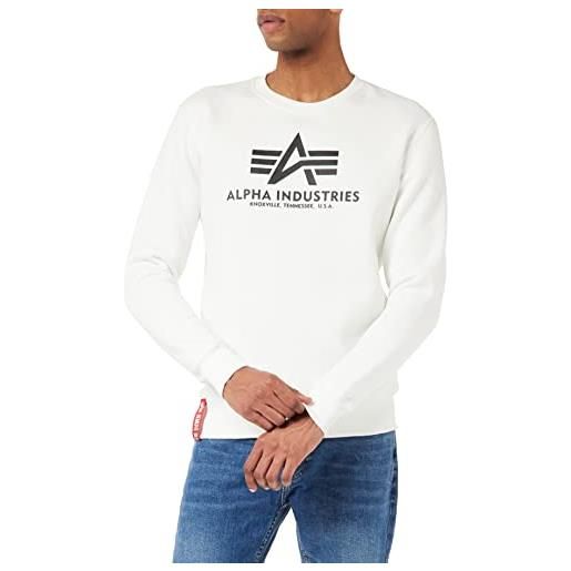 Alpha industries basic sweater felpa da uomo maglione, pastel grey, m