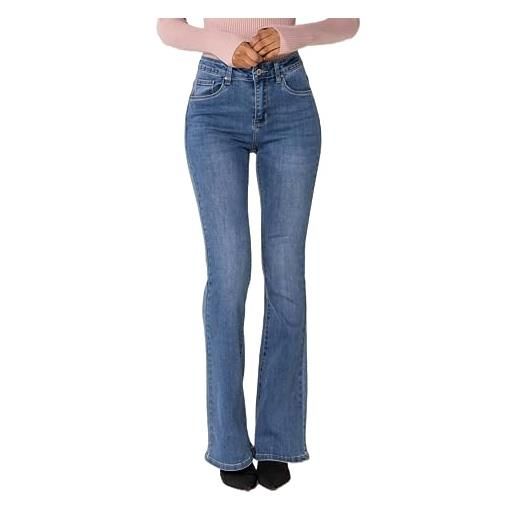Nina Carter p212 jeans da donna tall bootcut a vita alta, jeans elasticizzati, look vintage, blu (p218-5), l sottile tall