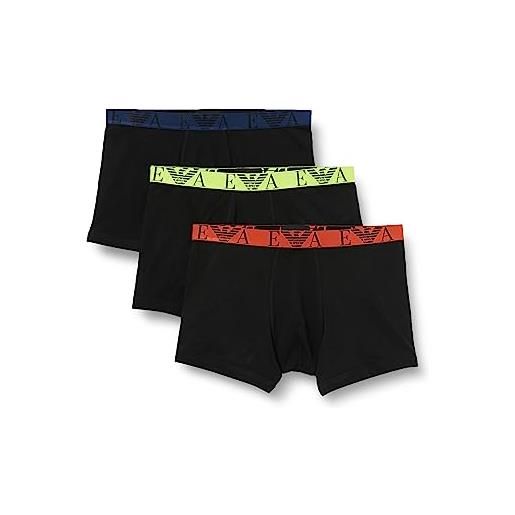 Emporio Armani underwear men's 3-pack bold monogram boxer, boxer uomini, black/black/black, 