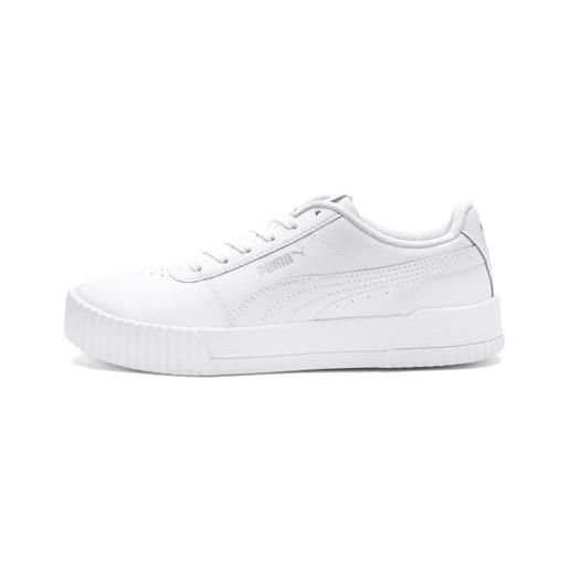 PUMA carina, scarpe da ginnastica donna, white white argento, 37 eu