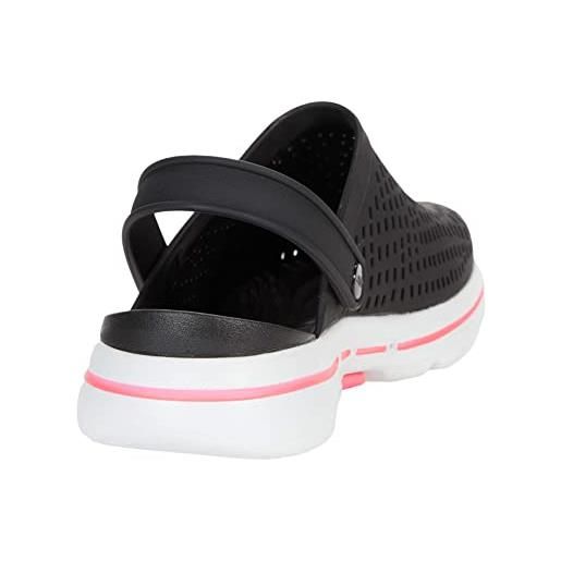 Skechers go walk 5, sneaker infilare donna, nero black textile white trim, 37 eu